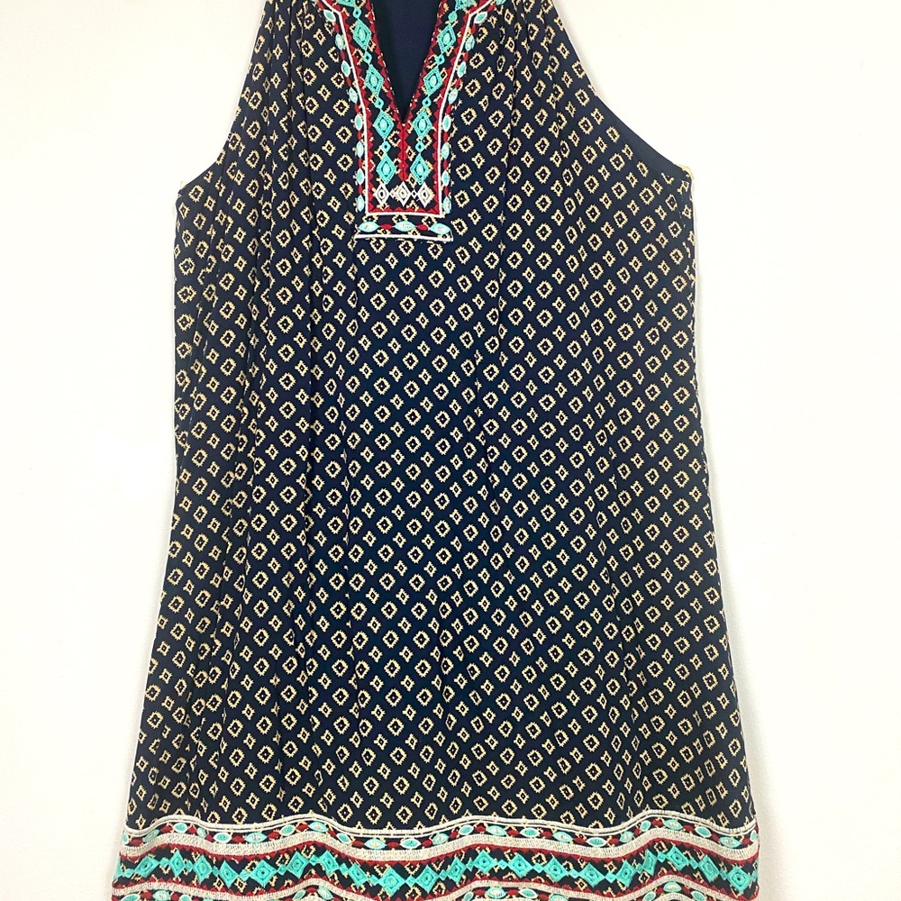 THML GEOMETRIC EMBROIDERED DRESS